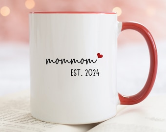 Mommom Mug, Mommom Gifts, Mommom Established 2024 Mug, New Mommom Gifts, Pregnancy Announcement New Grandma Gift Mug Promoted To Mommom