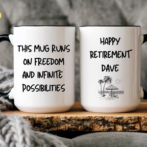 Personalized Retirement Mug, Custom Retirement Gift For Coworker Friend Colleague, Retirement Gift Mug, Retired Coworker Coffee Cup
