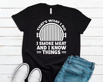 Dad BBQ Gift, I Smoke Meat BBQ Shirt, Funny Father's Day Tee, Funny Dad Grill Tee, Grandpa Birthday Gift Barbecue Shirt For Dad Papa GFD0048