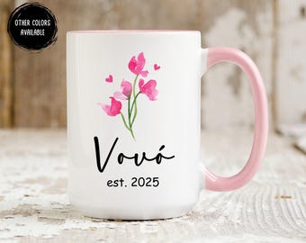 Personalized Vovó Gifts, Vovó Est 2025, Vovó Coffee Mug, Mothers Day Vovó Portuguese Grandma Gift Vovó Baby Announcement Promoted To Vovó