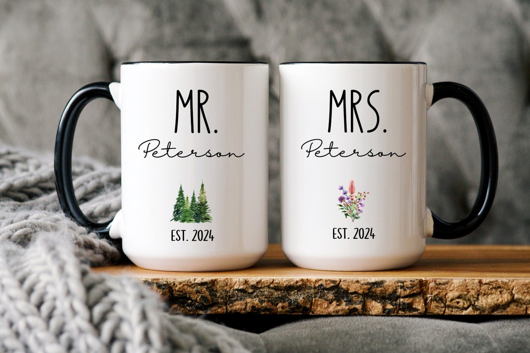 Personalized Mr and Mrs Mugs, Mr Mrs Husband Wife Gifts, Matching Mugs ...