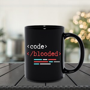 Coder Gift, Coder Mug, Coding Gift, Coding Mug, Programmer Gift, Software Developer Gift Mug, Web Designer Mug, Code Blooded Mug, Developer afbeelding 2