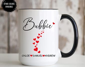 Bubbie Gift Personalized Bubbie Coffee Mug Cup Mothers Day For Bubbie Christmas Birthday Bubbie Grandma Gift From Grandson Granddaughter