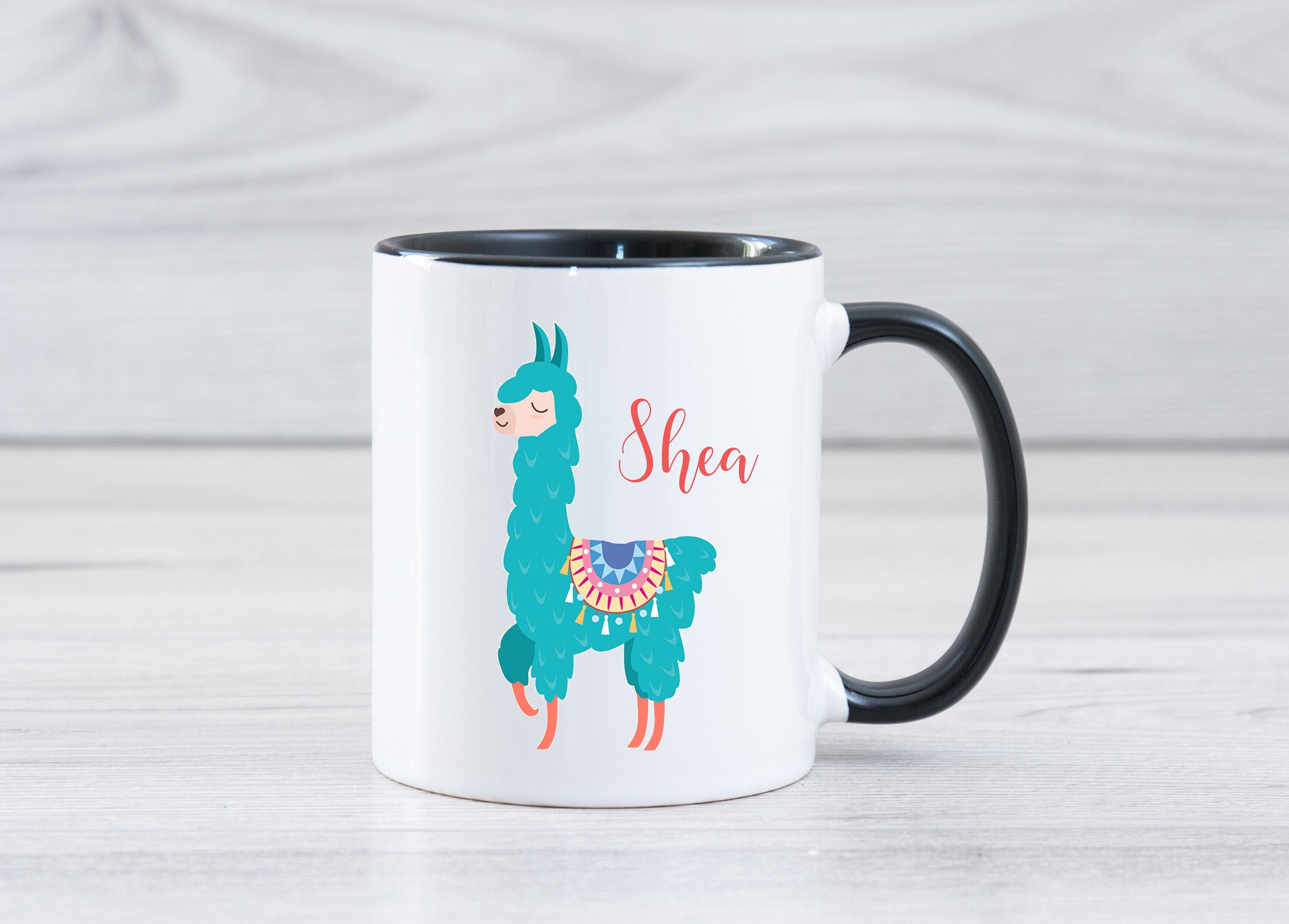 Llama Mug Personalized With Name Alpaca Gift For Friend Cute Etsy