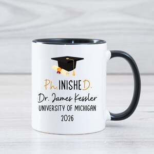 PhD Graduation Gift 2026 PhD Gifts For Him Her Doctoral Dr. Phd Grad, Phinished Doctoral Degree Doctor Graduation Gift Mug, Personalized PhD afbeelding 10