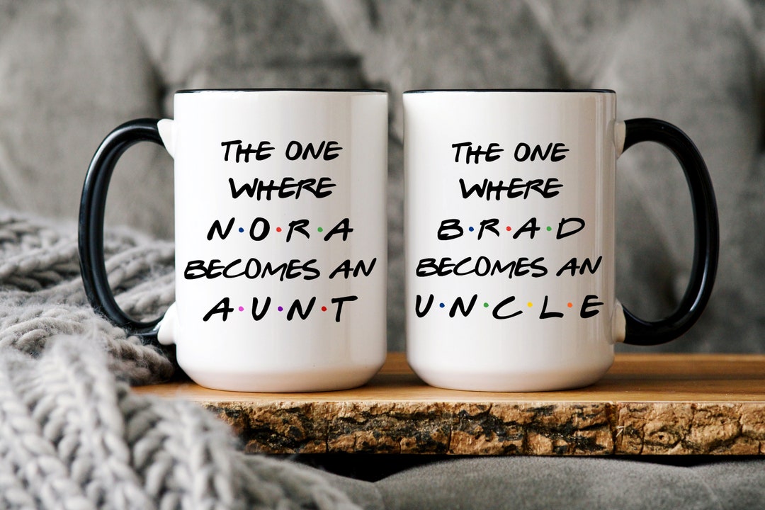 New Aunt and Uncle Gift, Promoted to Aunt Uncle Mug Set, Pregnancy ...