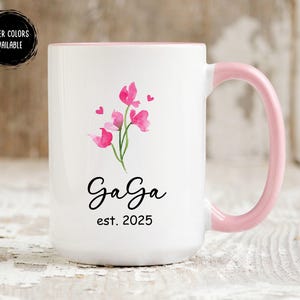 Gaga Gift, New Gaga Mug Gaga Est 2025 Mothers Day Gift Promoted To Gaga Grandma Gift Personalized Baby Pregnancy Announcement Cup For Gaga