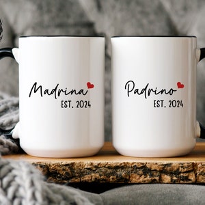 Madrina Padrino Mug Set, Regalos Para Madrina, Regalos Para Padrino, Spanish Godparents Gift Madrina Padrino Mug Madrina Padrinos De Bautizo