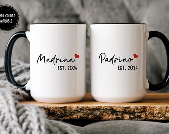 Madrina Padrino Mug Set, Regalos Para Madrina, Regalos Para Padrino, Spanish Godparents Gift Madrina Padrino Mug Madrina Padrinos De Bautizo