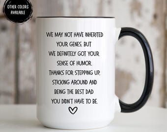 Step Dad Gift For Step Dad Mug, Bonus Dad Step Dad Fathers Day Gift From Daughter Son Kids For Funny Stepdad Birthday Christmas Coffee Cup