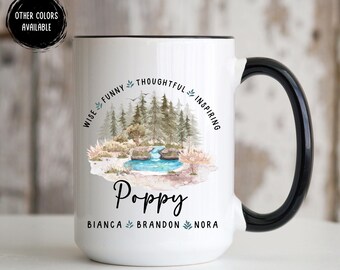 Poppy Father's Day Coffee Mug - 14oz Insulated Stainless Steel Mug With Key Chain Gift Set
