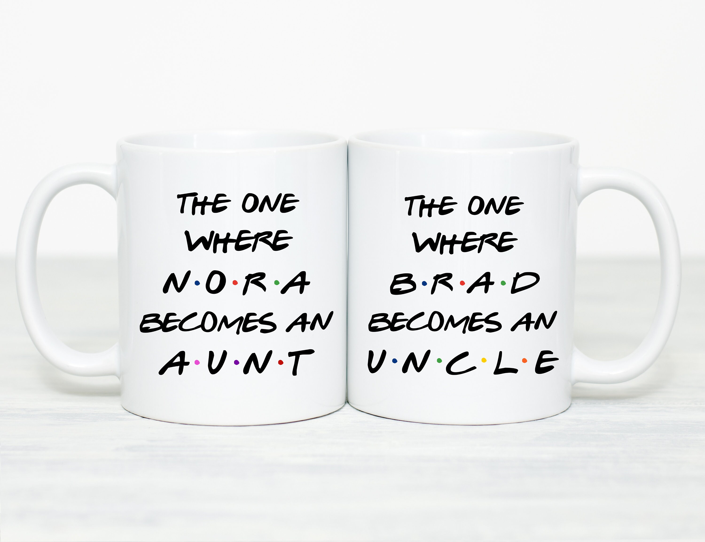 New Aunt and Uncle Gift, Promoted to Aunt Uncle Mug Set, Pregnancy ...