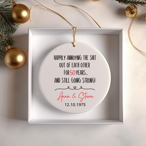 50th Wedding Anniversary Ornament, Golden Anniversary Ornament, 50th Anniversary Gift For Parents Grandparents Couples, 50 Year Wedding Gift image 3