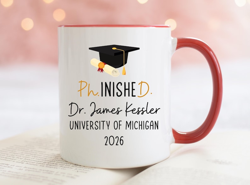 PhD Graduation Gift 2026 PhD Gifts For Him Her Doctoral Dr. Phd Grad, Phinished Doctoral Degree Doctor Graduation Gift Mug, Personalized PhD afbeelding 9