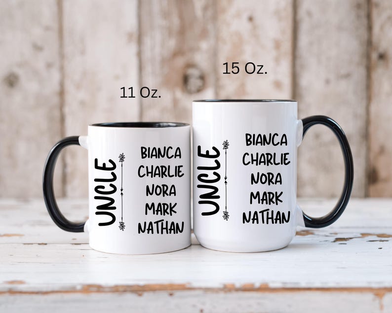Personalized Uncle Mug Gift for Uncle Christmas, Custom Uncle Mug Gift