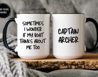 Boat Captain Gifts, Personalized Ceramic Captain Mug, Funny Nautical Coffee Mug, Boating Mugs, Funny Boating Decor Tea Cup Mug Boat Captain