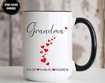 Grandma Gift Personalized Grandma Coffee Mug Cup Mothers Day For Grandma Christmas  Birthday New Grandma Present From Grandson Granddaughter