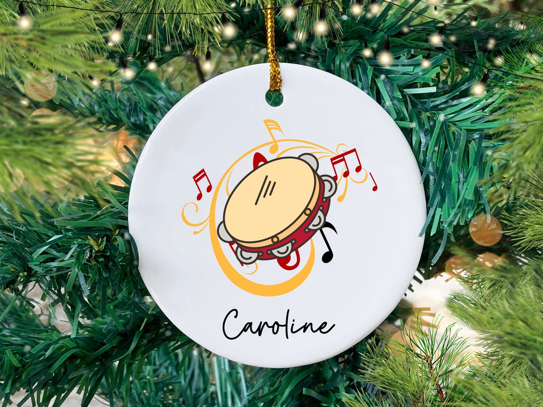 Tambourine Gifts, Personalized Tambourine Ornament, Tambourine Player