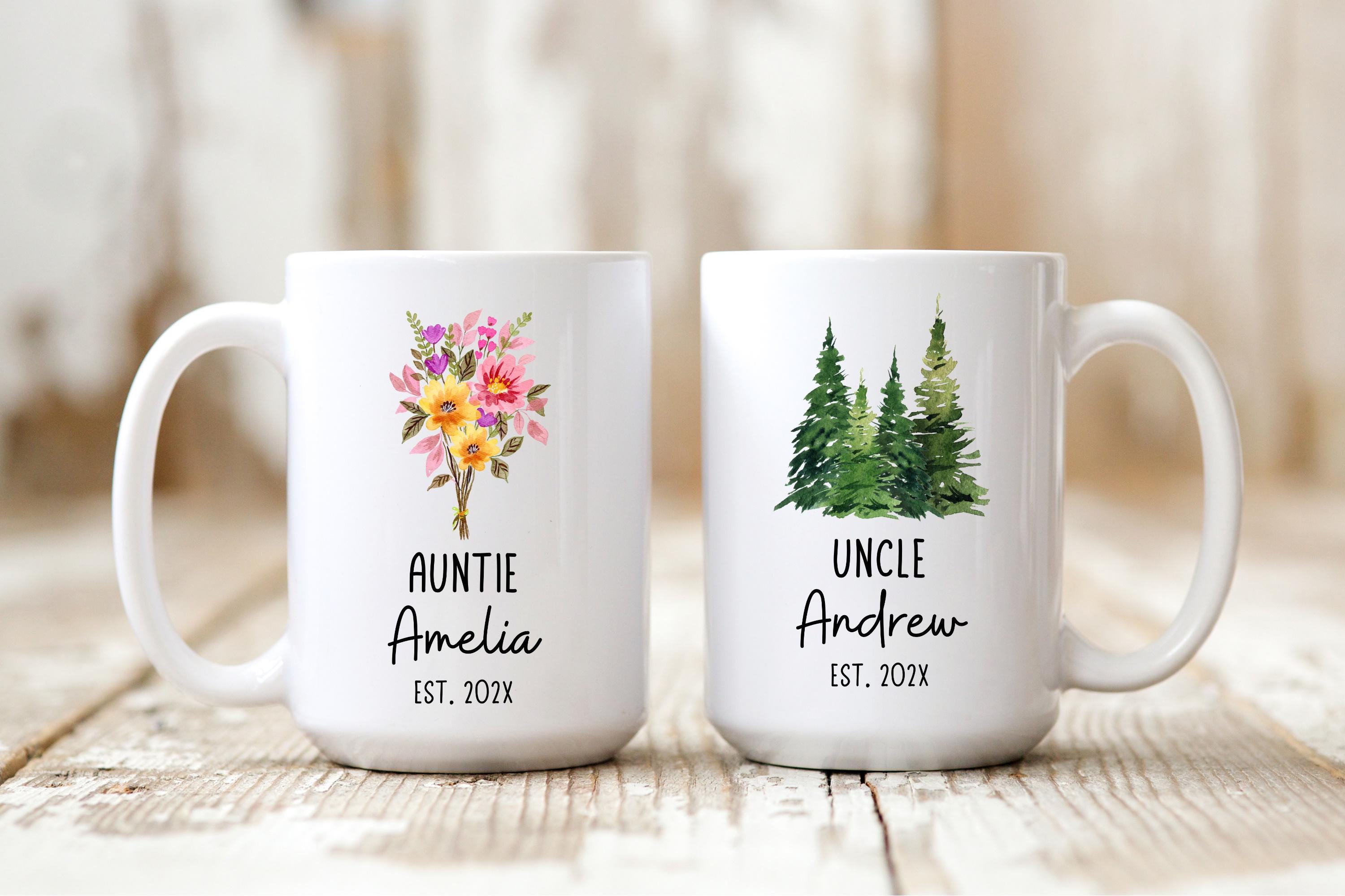 First Time Aunt Uncle, Aunt and Uncle Pregnancy Announcement Mug Set ...