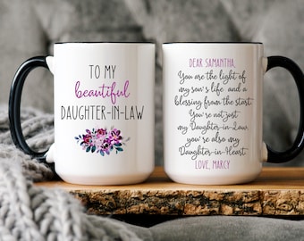 Daughter In Law Mug, Daughter-In-Law Gift, DIL Gift, For My Daughter In Law Future Daughter In Law Sentimental Gifts For Bride Wedding Gift