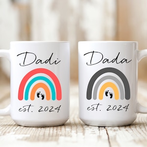 Dadi Dada Est 2024 Mug Set, Dadi Dada Mug Set,  New Indian Grandparents Gift Set, Custom Grandparents Coffee Mugs Dadi Grandma Dada Grandpa