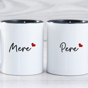 Mere Pere Mug Set, New Mere Gifts, New Pere Gifts, Mère Père Mug Set, Baby Reveal Mere Pere Pregnancy Announcement Mug Set Mère Père Gifts