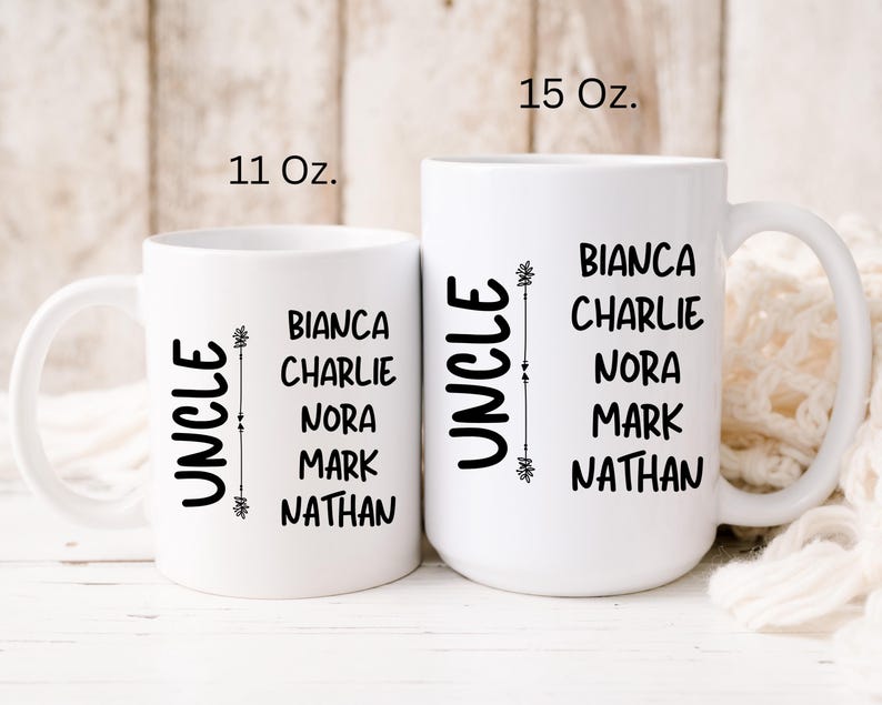Personalized Uncle Mug Gift for Uncle Christmas, Custom Uncle Mug Gift