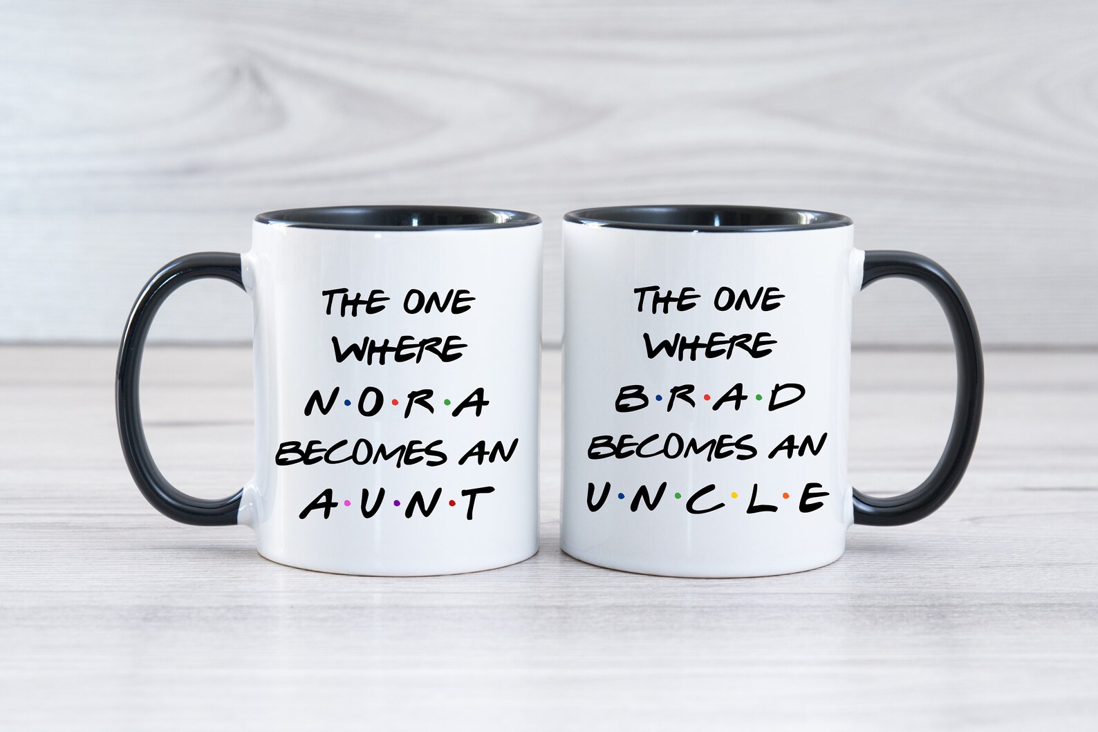 New Aunt and Uncle Gift, Promoted to Aunt Uncle Mug Set, Pregnancy ...