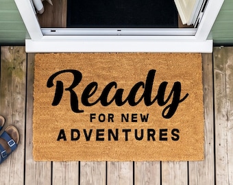 New Adventure Awaits Doormat - Personalised Camping Mat - Campervan Gift