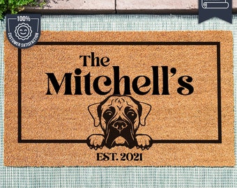 Boxer Dog Door Mat - Dog Doormat - Pet Gift - Custom Pet Breed - Personalized Animal Doormat  - Couples Gift - New Home Gift