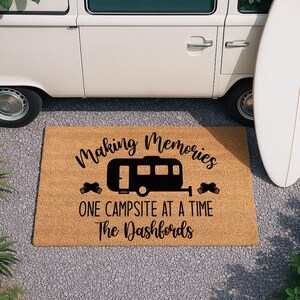 Paillasson de camping-car personnalisé Making Memories - Paillasson de camping - Accessoires de camping-car personnalisés - Tapis de camping personnalisé - Paillasson de camping en fibre de coco