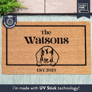 Dachshund Dog Door Mat - Wiener Dog Doormat- Custom Pet Breed - Sausage Dog Rug - Personalized Animal Doormat - Cute Family Pet Lover Gift