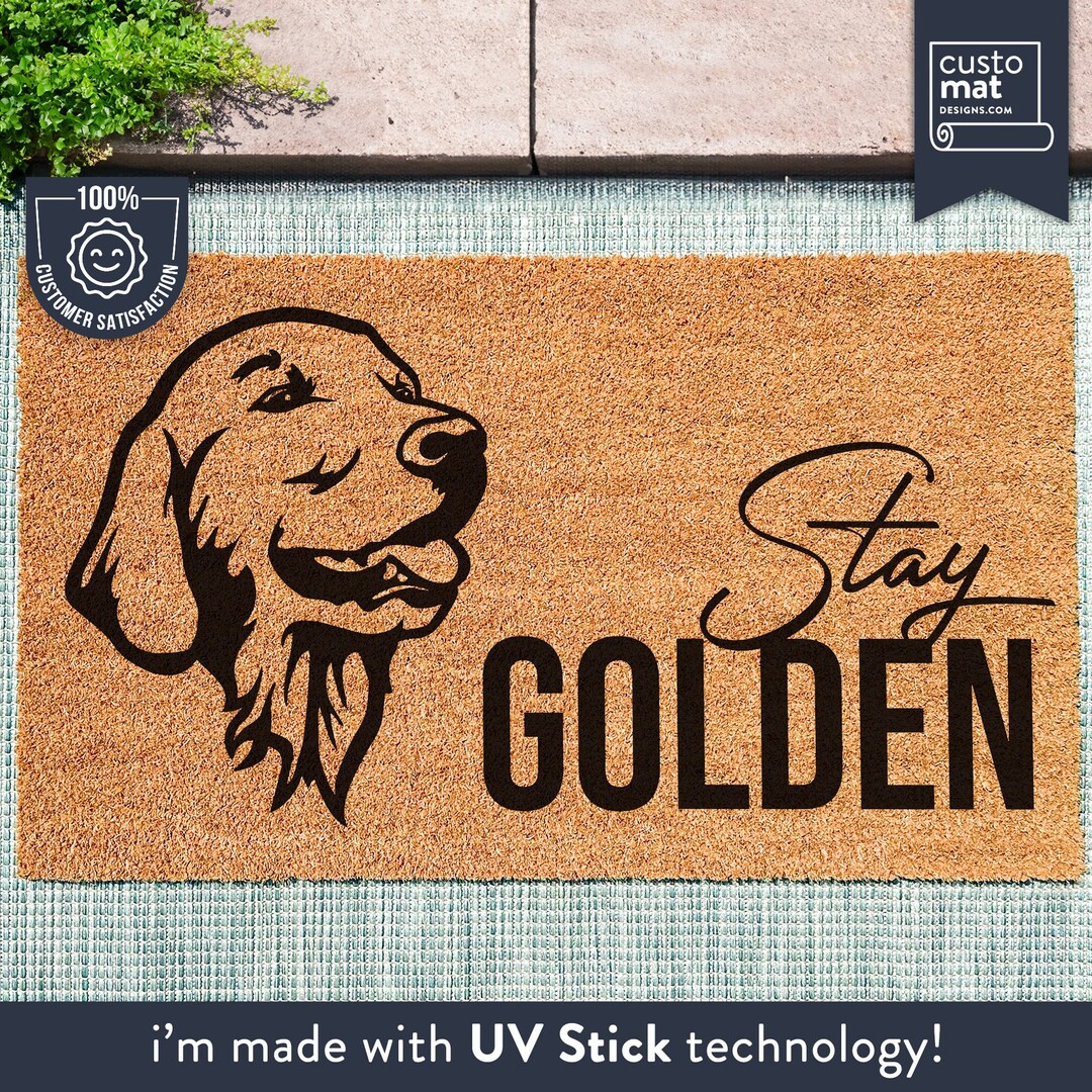 Stay Golden Custom Dog Doormat Golden Retriever Doormat Dog Mat Dog