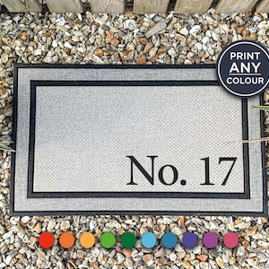 Paillasson personnalisé numéro de maison - paillasson personnalisé pour maison de famille - cadeau pour une nouvelle maison - tapis - paillasson personnalisé - décoration d&#39;intérieur - cadeau personnalisé