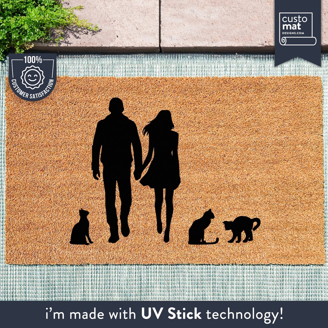 Cats and Their Humans Doormat Cat Family Custom Doormat Pet Animal