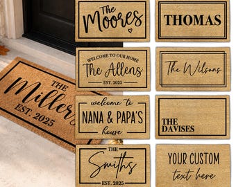 Personalised Family Name Doormat | Custom Last Name Welcome Mat | Home Gift