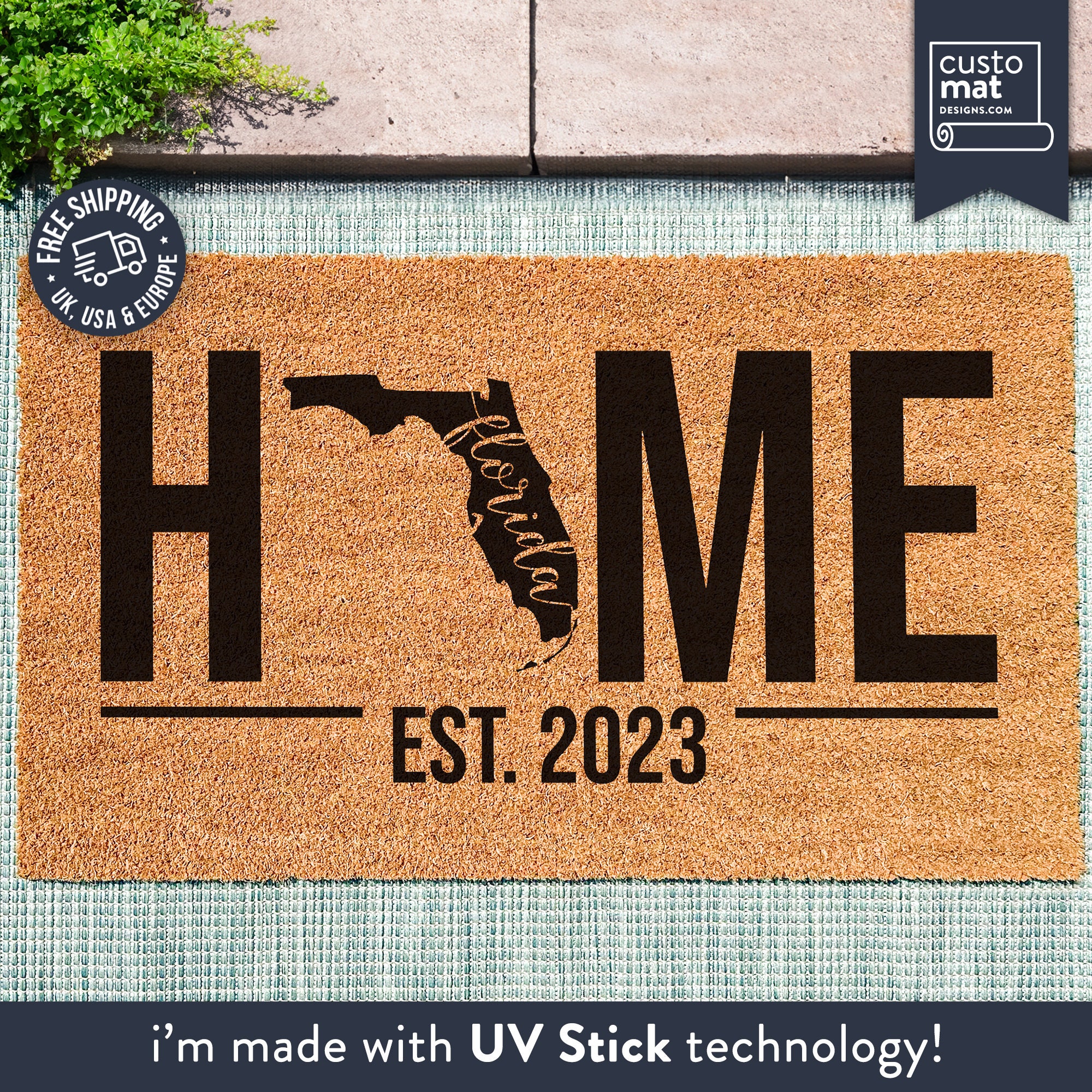 Wv State Rug Fallo Florida State Rug - Home State Custom Door Mat - State Map Mat - Custom ...