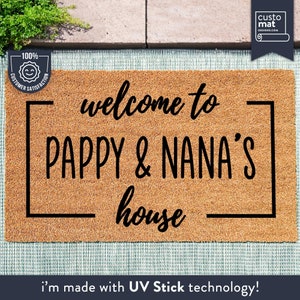 Welcome To Pappy & Nana&#39;s House - Grandparents Day Gift - Welcome DoorMat - Home Doormat - Personalized Rug - Xmas Gift - Grandparent Gift