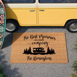 Custom Camping Doormat - Pesonalized Campsite Door Mat - Custom Coir Welcome Mat - Camping Decor image 4