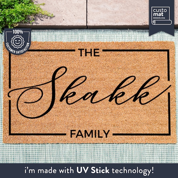 Personalized Doormat With Family Name - Last Name Custom Doormat - Welcome Mat - Housewarming Gift, New Home Gift Welcome Mat - Realtor