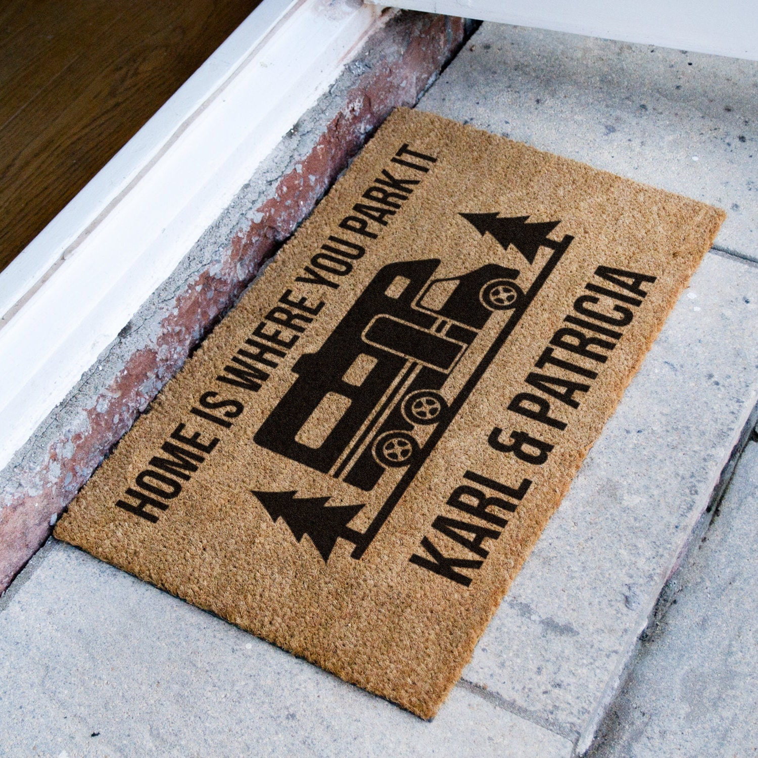 Personalised Campervan Motorhome Coir Doormat - Personalized Camper ...