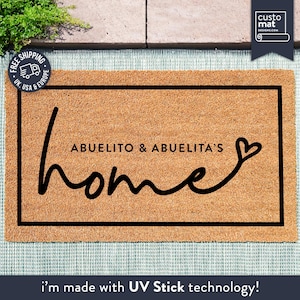 Felpudo personalizado para abuelita y abuelito, felpudo personalizado con apellido, felpudo de bienvenida, regalo de inauguración, alfombra personalizada, regalo para abuelos