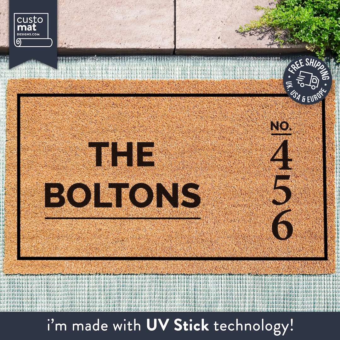 Personalized House Number Doormat Customized Door Mat Realtor