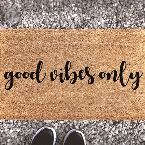 Good Vibes Only Quote Welcome Door Mat Positive Vibes - Etsy
