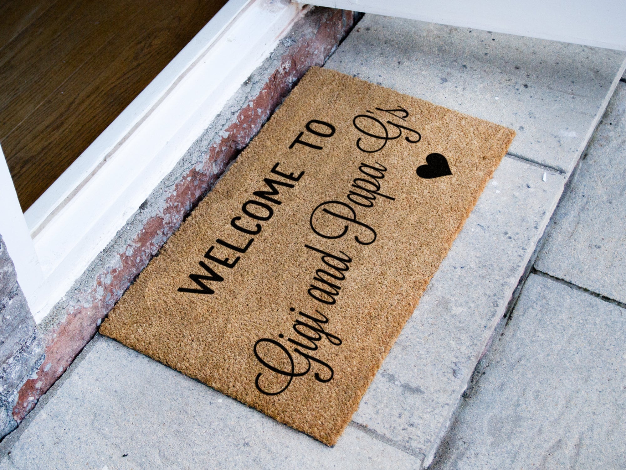 Papa Rag Welcome to Gigi & Papa G's Custom Rug - Personalized Grandparent Door ...