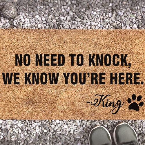 Personalized Dog Doormat No Need to Knock We Know Etsy
