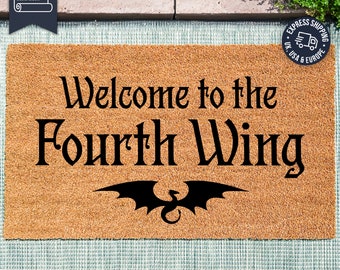 Welcome To The Fourth Wing Doormat - Fourth Wing Custom Doormat - Fourth Wing Inspired Welcome Mat - Violet Sorrengail - Xaden Riorson