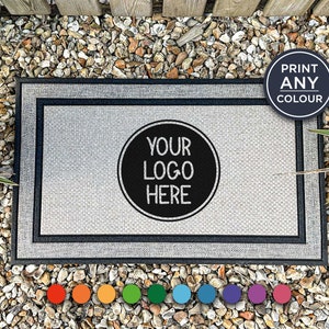 Your Logo Here Personalized Doormat - Realtor Gift - Weatherproof Doormat - Custom Rug - Business Logo - Customized Welcome Mat