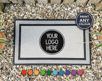 Your Logo Here Personalized Doormat - Realtor Gift - Weatherproof Doormat - Custom Rug - Business Logo - Customized Welcome Mat