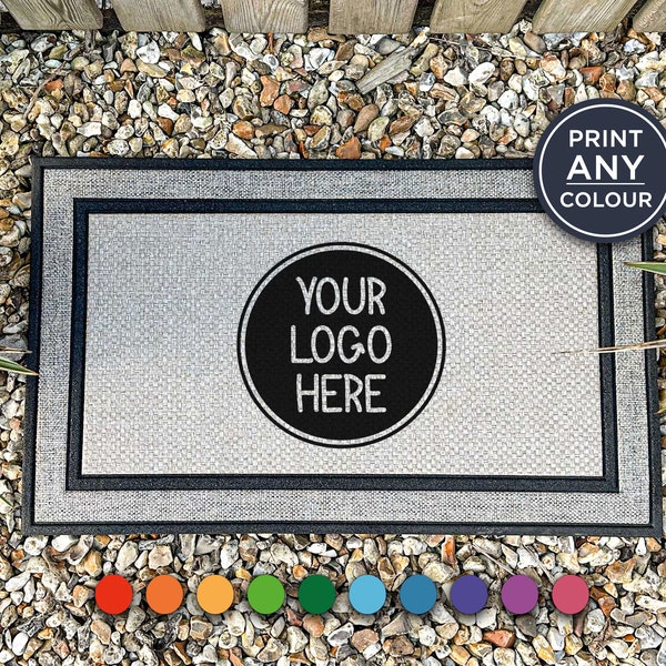 Your Logo Here Personalized Doormat - Realtor Gift - Weatherproof Doormat - Custom Rug - Business Logo - Customized Welcome Mat